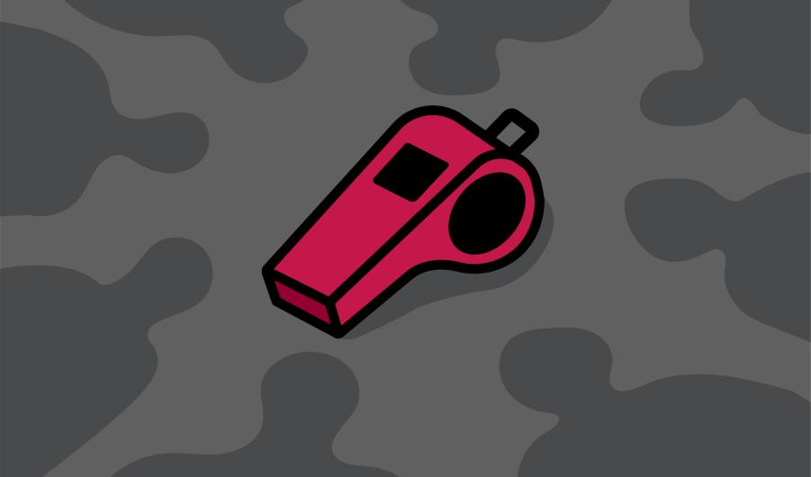 A whistle surrounded by shadows