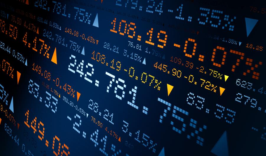 Abstract stock market ticker
