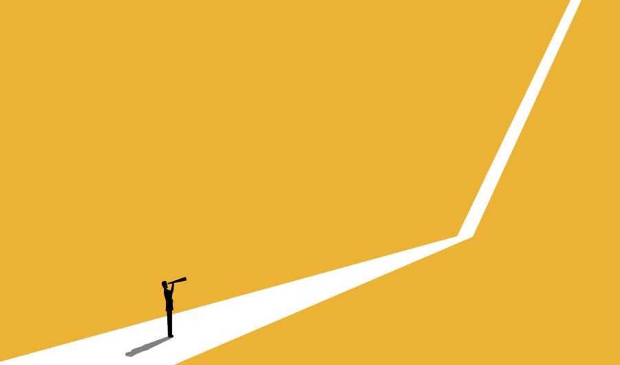 Entrepreneurs are foresightful on a path of exponential growth stock illustration