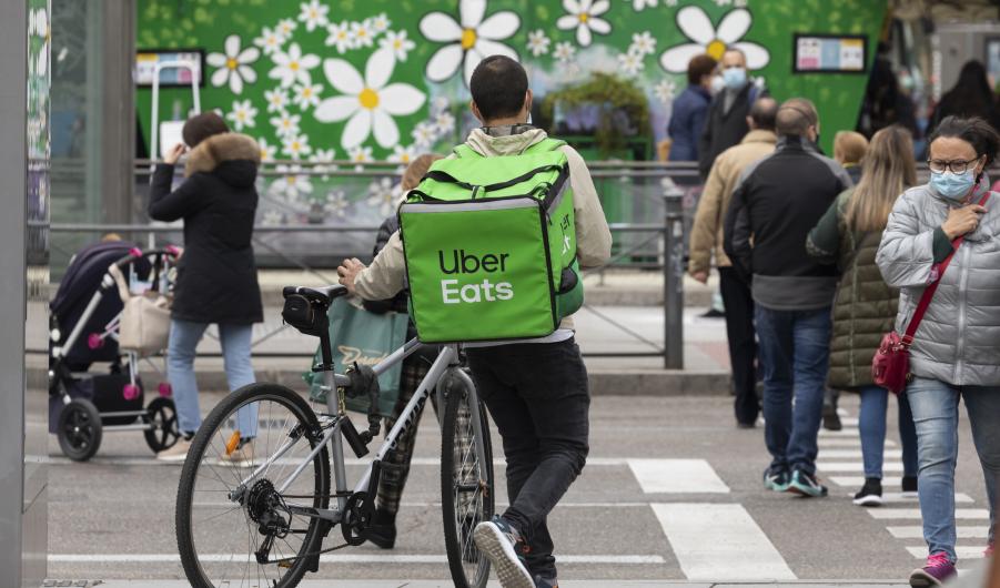 Food delivery man from Uber Eats, Madrid, Spain