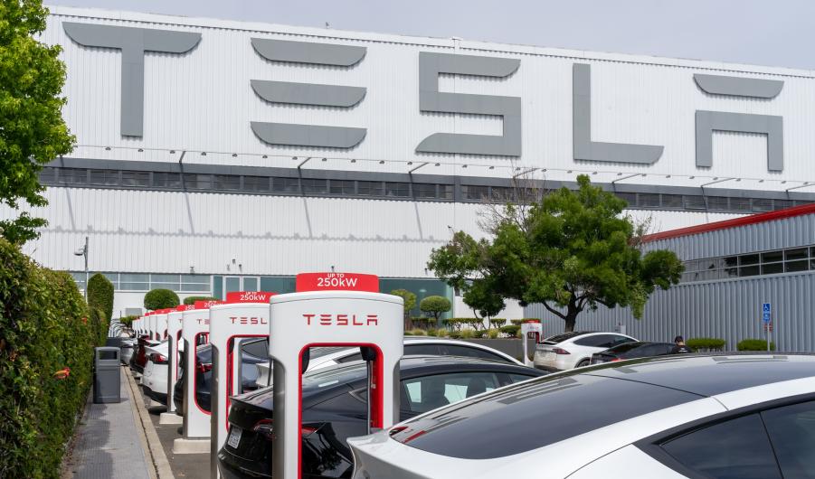 Superchargers at Tesla Motors Center in Fremont, CA