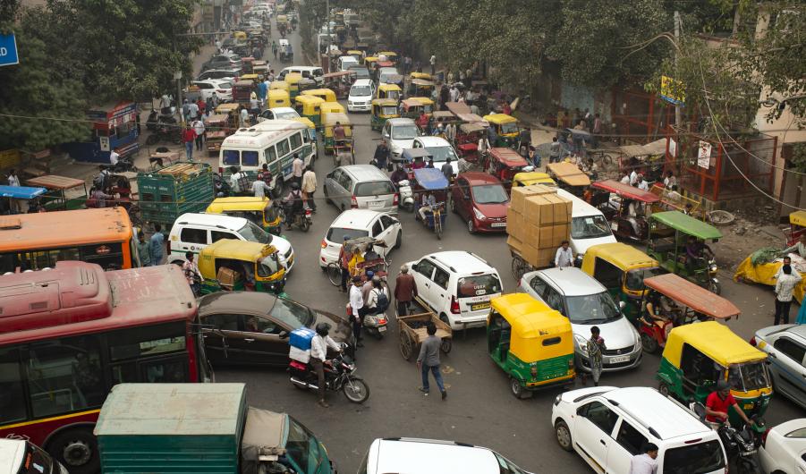 Traffic jam New Delhi, India