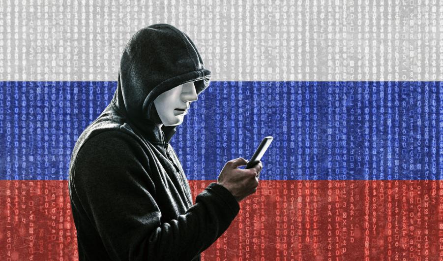 Russian hooded hacker