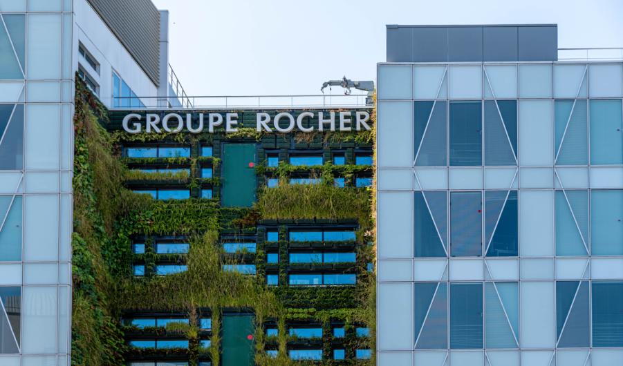 Facade of the building housing Groupe Rocher