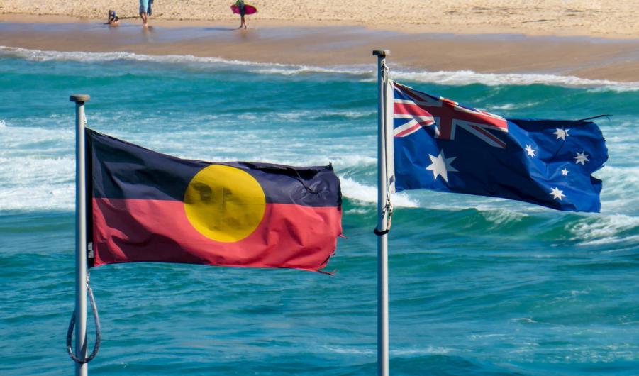 Aboriginal and Australia flags 