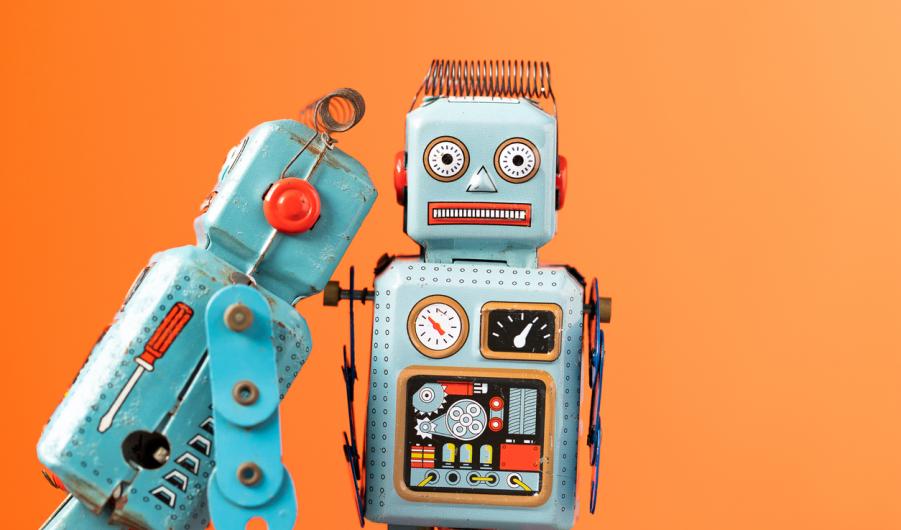 Vintage retro robot tin toy