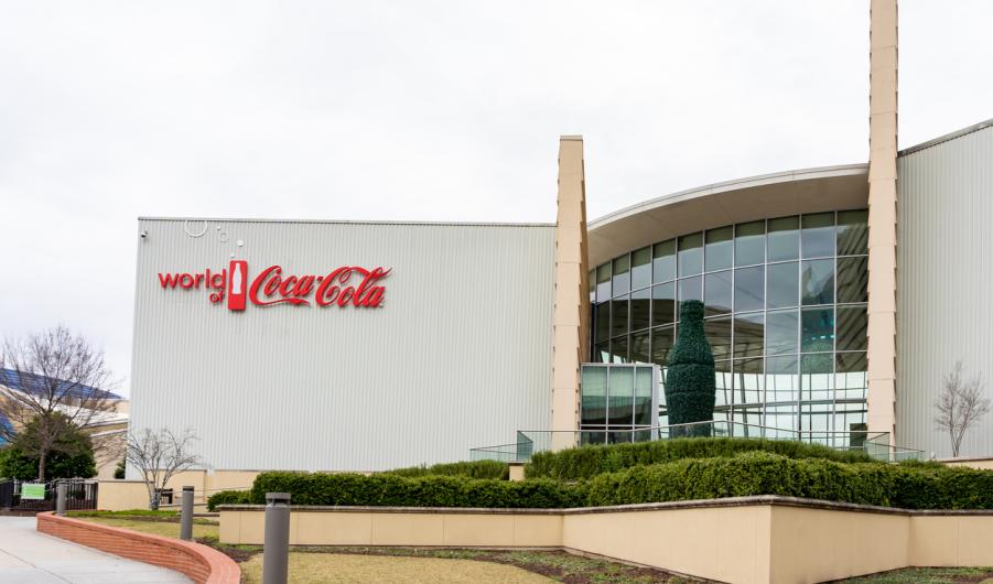 Exterior view of World of Coca-Cola in Atlanta, Georgia, USA