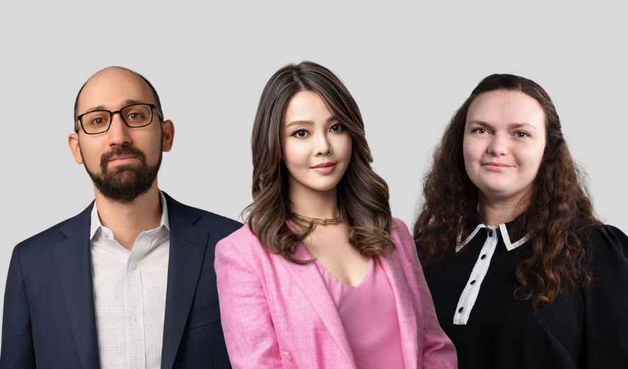 Jordan Salzman, Stephanie Chiu, and Chantelle Nicholas, Freshfields