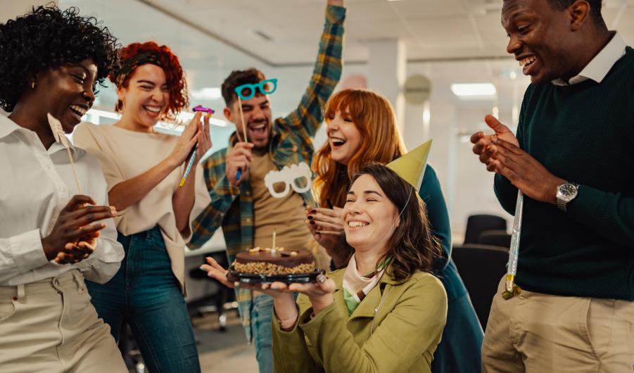 Office birthday cake