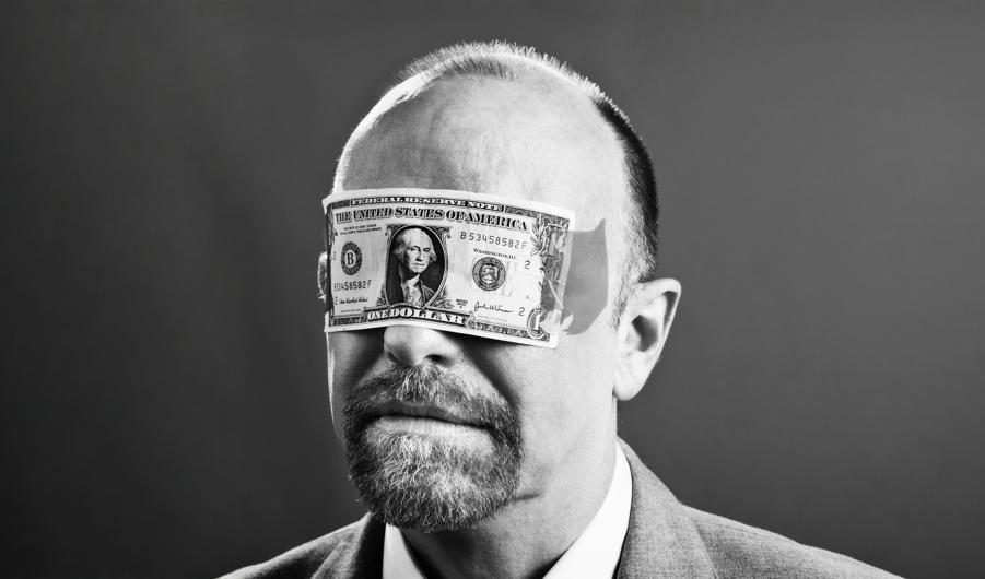 Blindfolded business man 