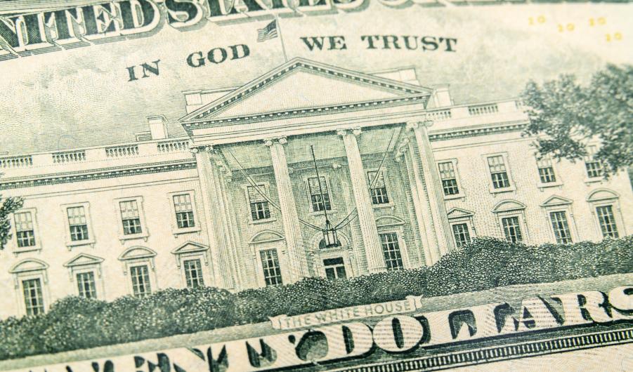 Macro of White House on the US Twenty Dollar Bill 