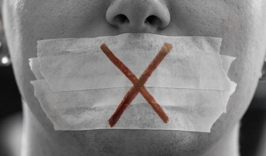 Taped mouth