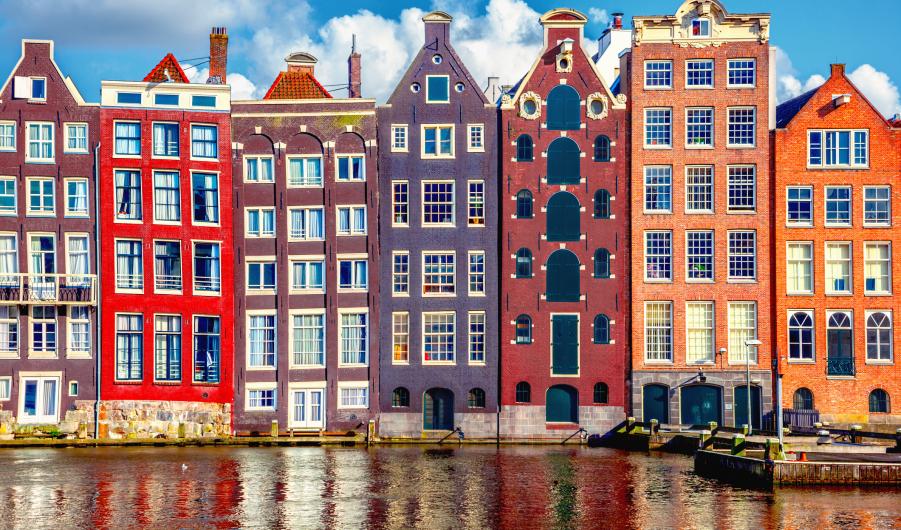 Houses in Amsterdam stock photo