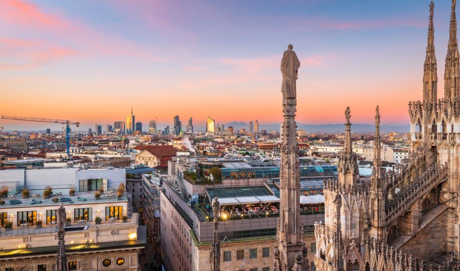 Milan, Italy City Skyline stock photo