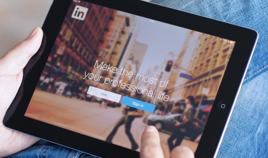 iPad with LinkedIn app 