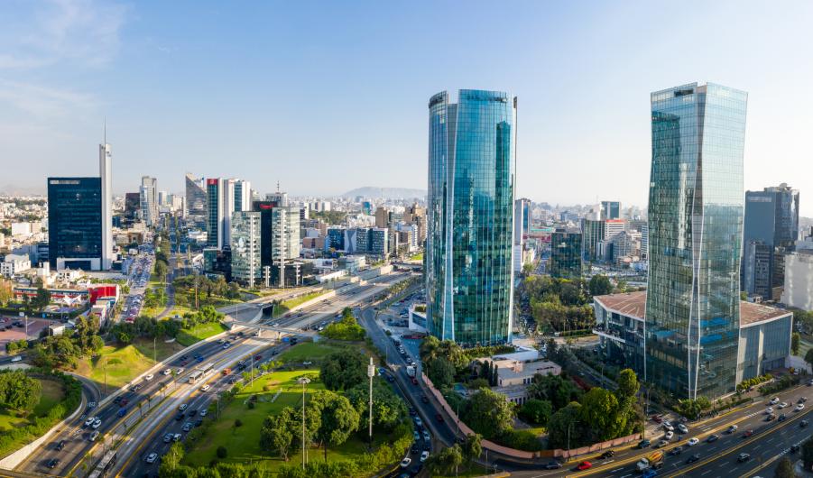 Aerial view of Lima stock photo